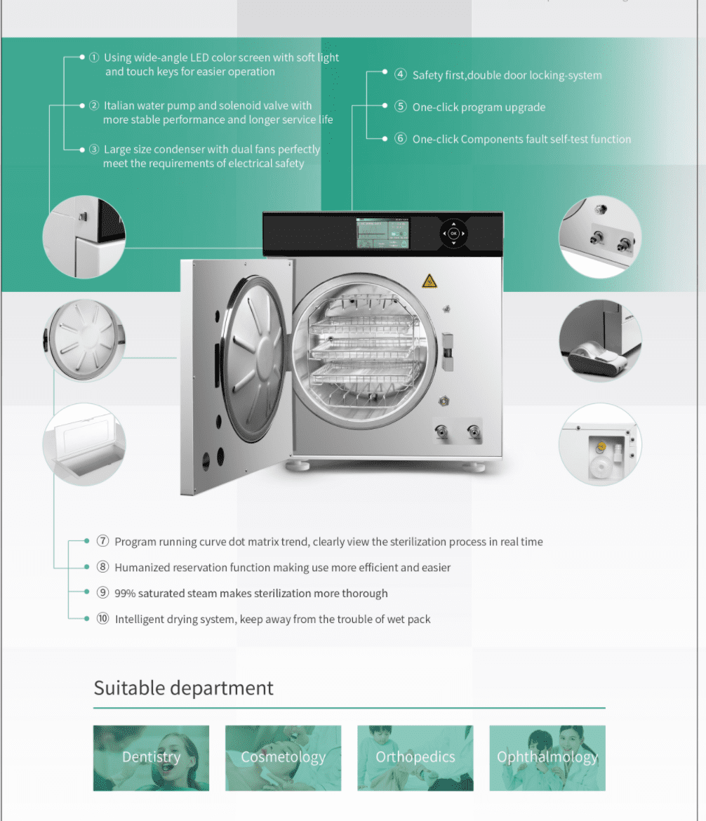 جهاز تعقيم الأسنان بالبخار الفئة ب 2
