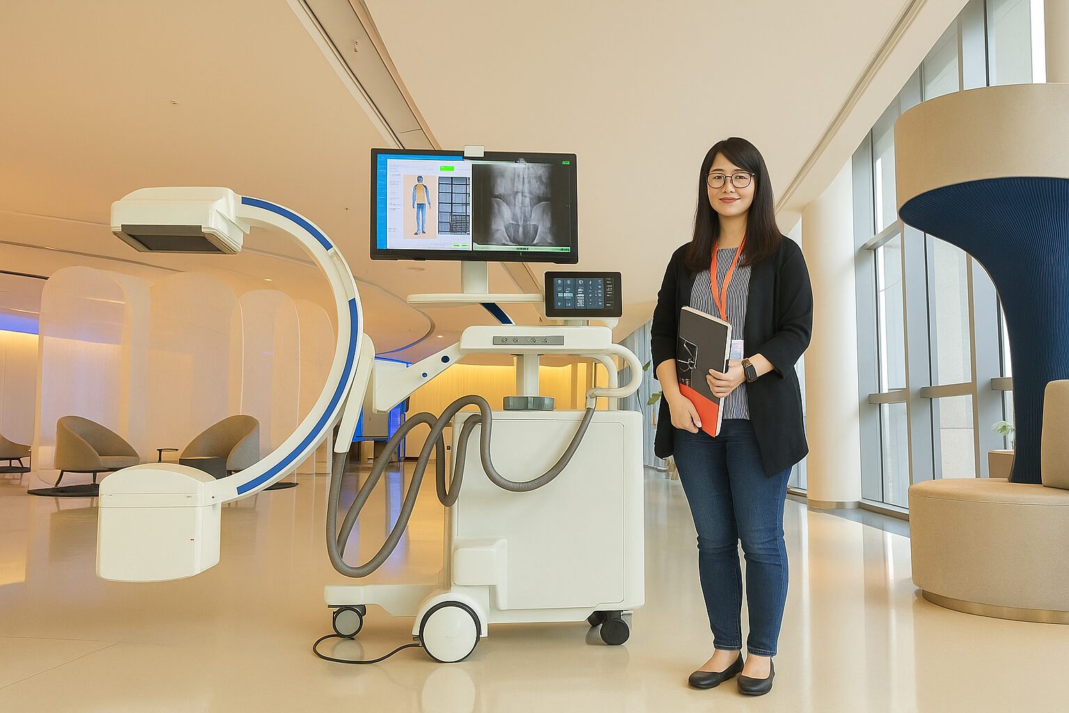 Radiografia de braço em C tudo-em-um Radiografia móvel com FPD